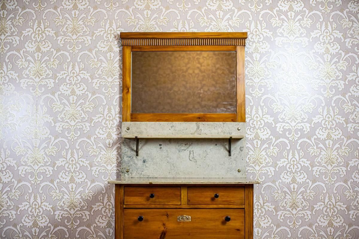 Art Nouveau Pine Dresser Turned Into Vanity From The Early 20th Century photo for sale