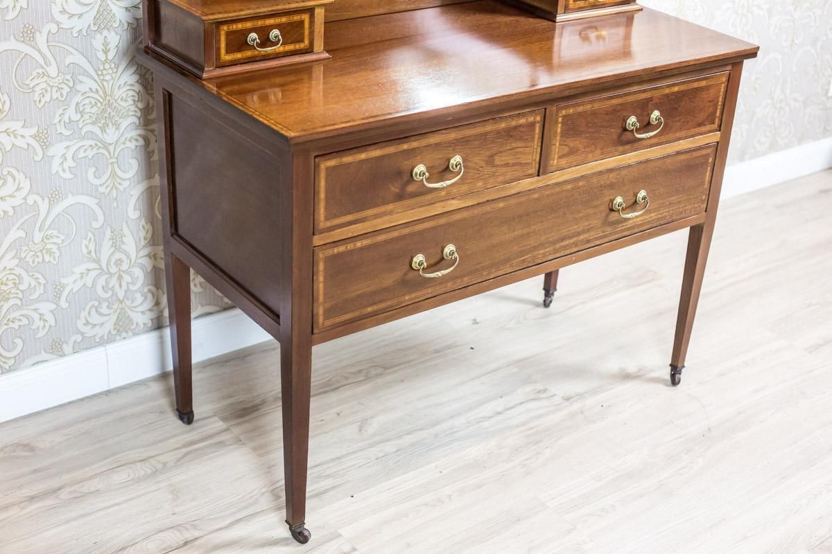 19th Century English Softwood & Mahogany Veneer Vanity Table, Signed Maple & Co. photo 1720.0