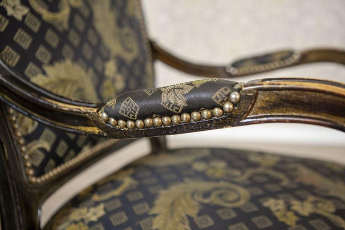 Decorative Art Nouveau Oak Armchair From The 20th Century photo vintage