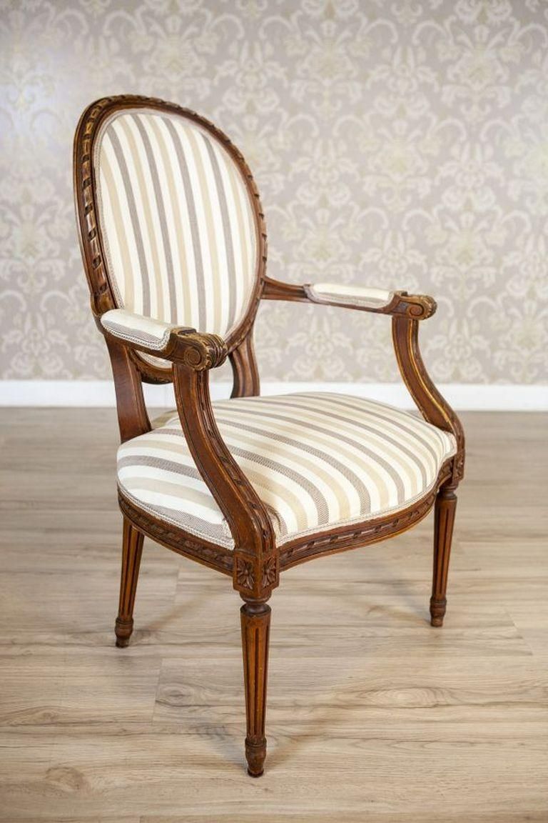 French Louis XVI Walnut Armchair From The Early 19th Century photo Furniture