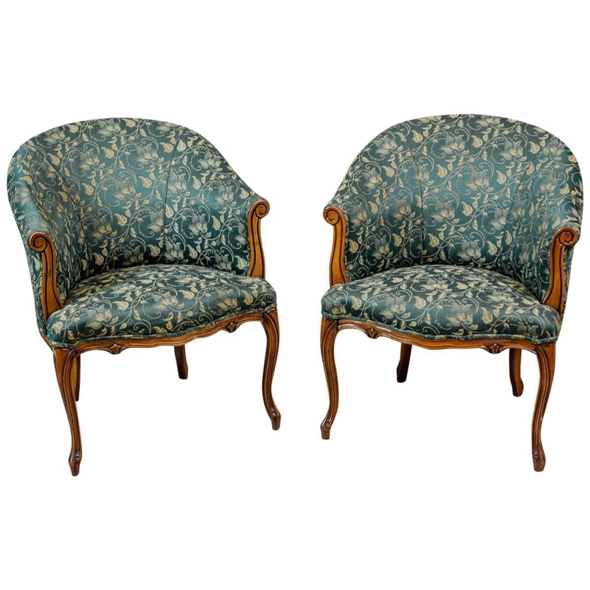 Pair Of Rococo Revival Stylized Armchairs From The 1970s 1980s