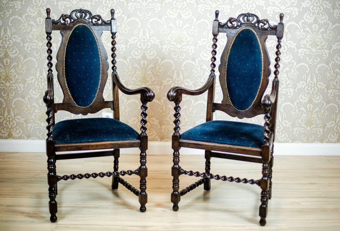 Pair Of 20th Century Eclectic Carved Armchairs photo furniture