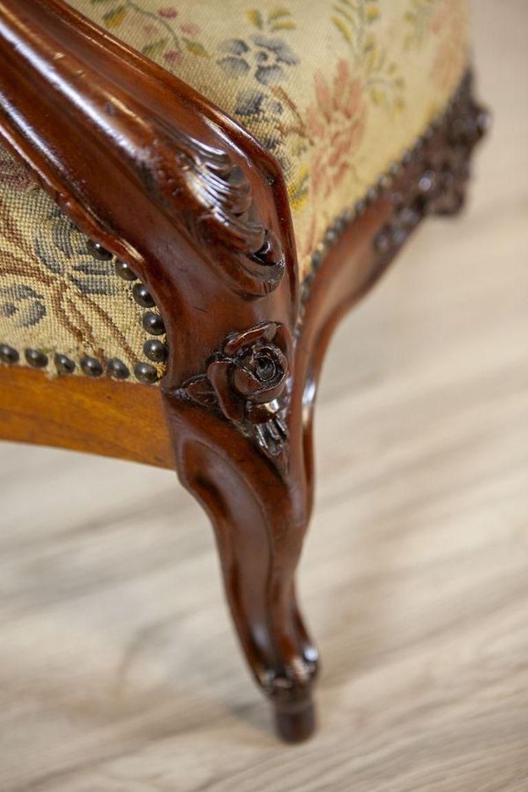 photo buy 19th Century Baroque Revival Armchair With Floral Upholstered Seat