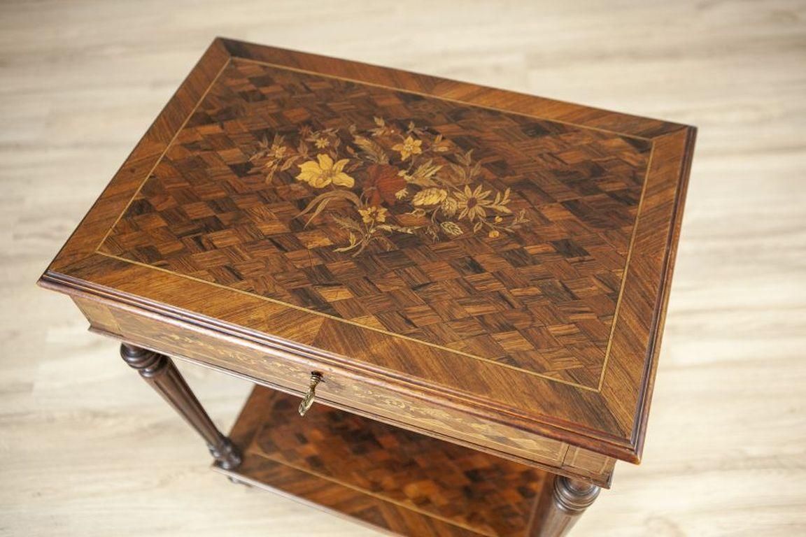 French Louis XVI Mahogany & Walnut Marquetry Side Table From The Early 20th Cent photo for sale
