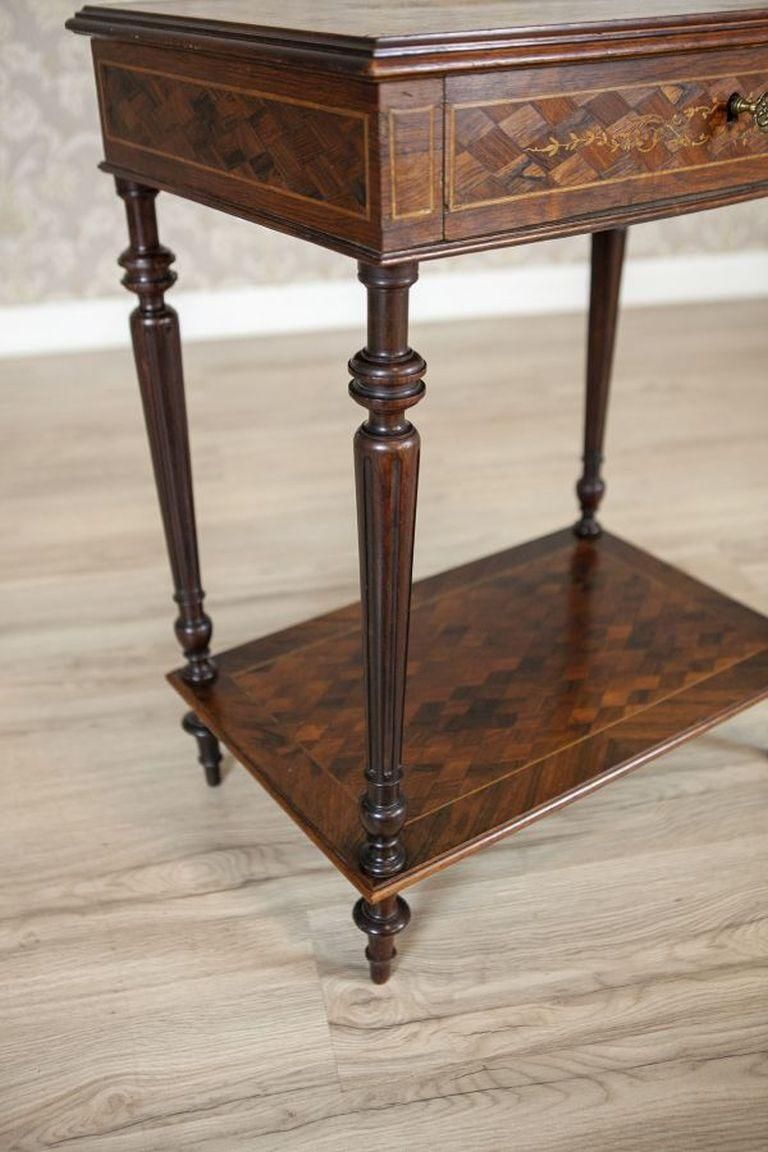 photo for sale French Louis XVI Mahogany & Walnut Marquetry Side Table From The Early 20th Cent