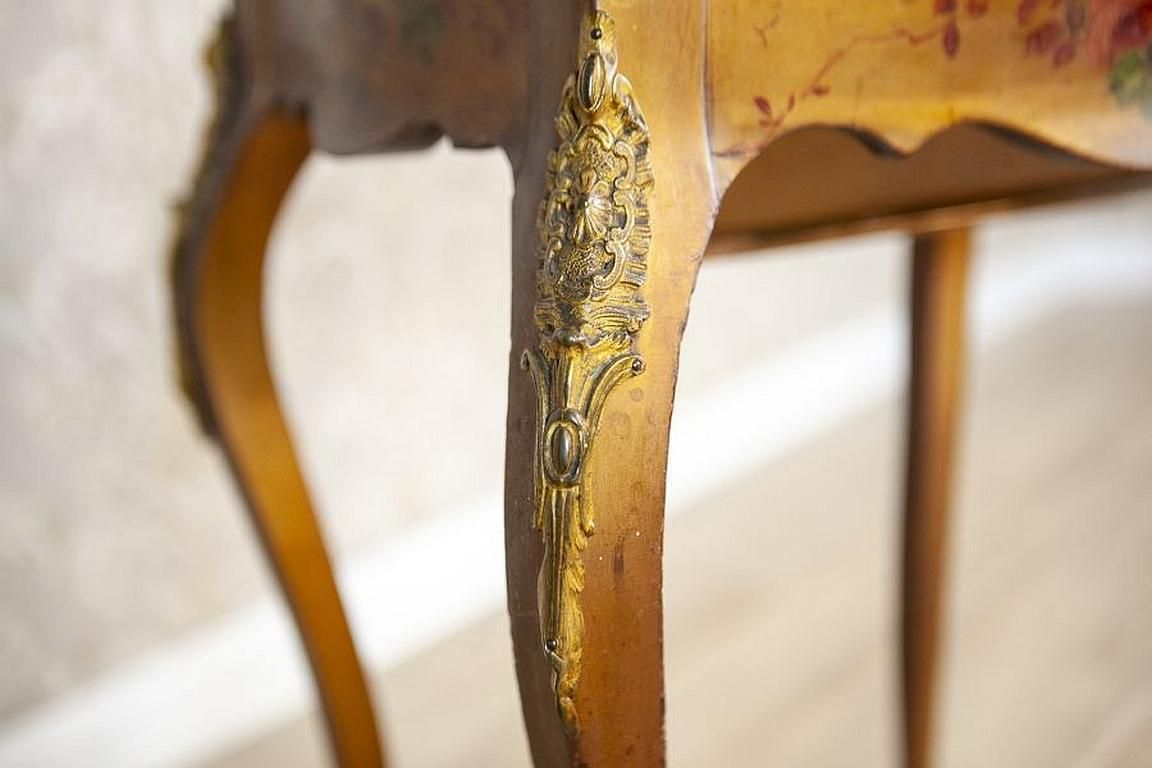 photo buy Mahogany Sewing Table With Brass Details From The Late 19th Century