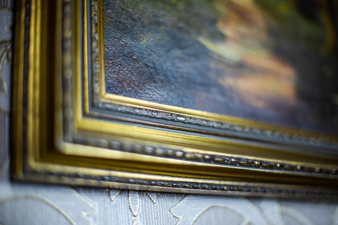 photo furniture 20th Century Oil On Canvas Depicting The Forest Landscape