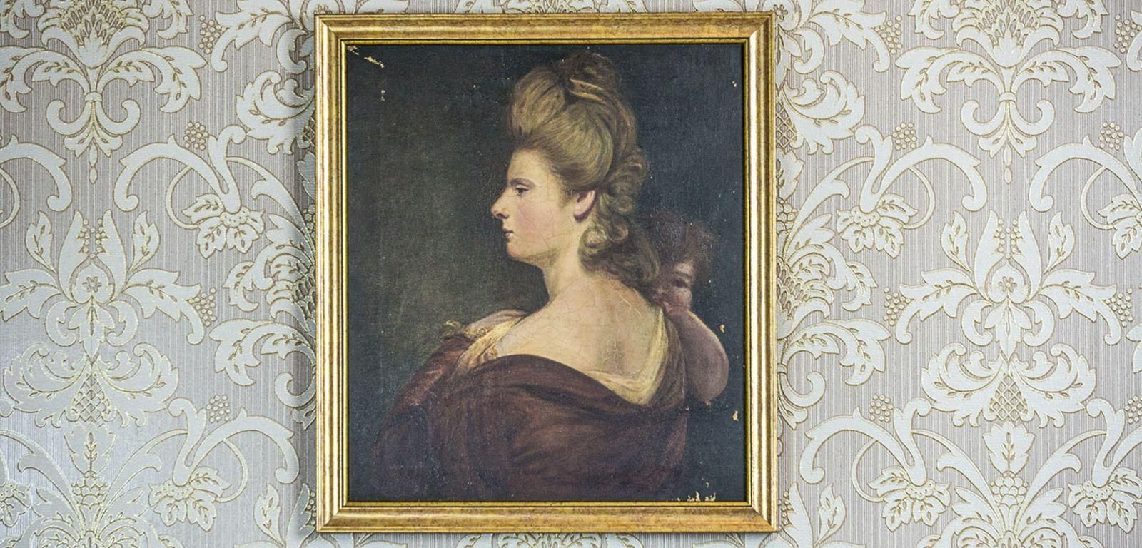 19th Century Painting, Oil On Canvas, A Portrait Of A Woman photo furniture