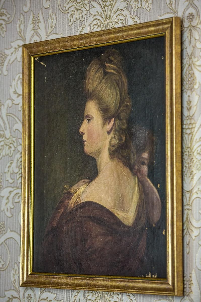 19th Century Painting, Oil On Canvas, A Portrait Of A Woman photo buy