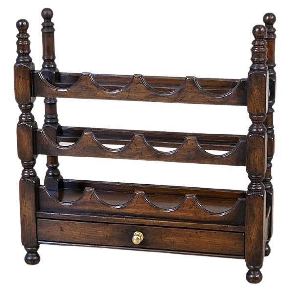 Oak Wine Rack From The Early 20th Century In Dark Brown