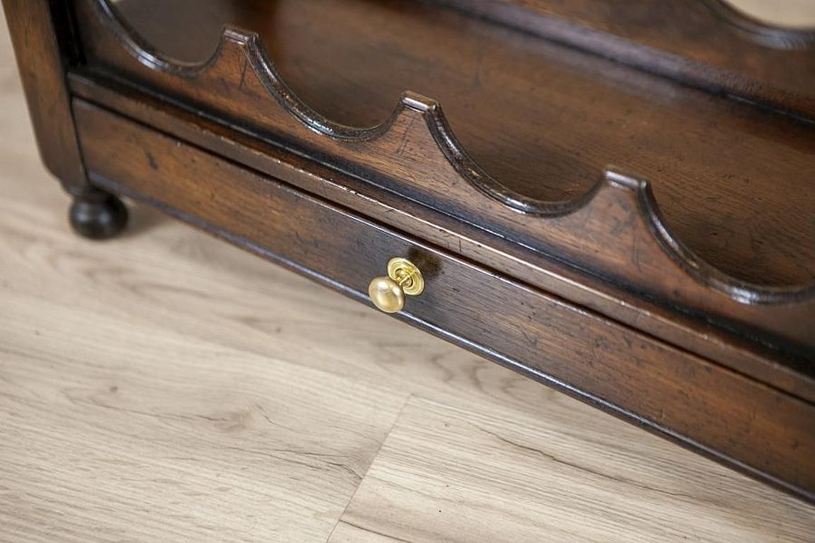 Furniture Oak Wine Rack From The Early 20th Century In Dark Brown photo