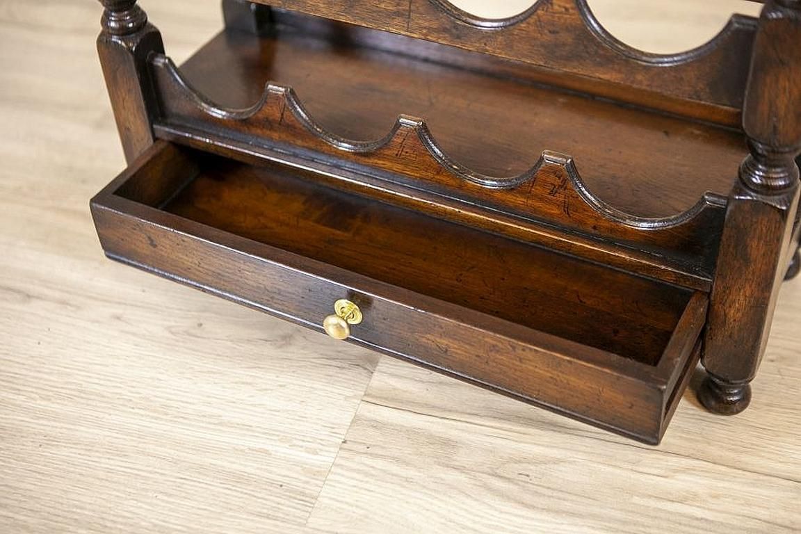 516.0 Oak Wine Rack From The Early 20th Century In Dark Brown photo