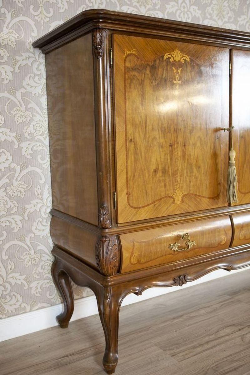 Furniture Inlaid Walnut Living Room Cabinet From The Middle 20th Century photo