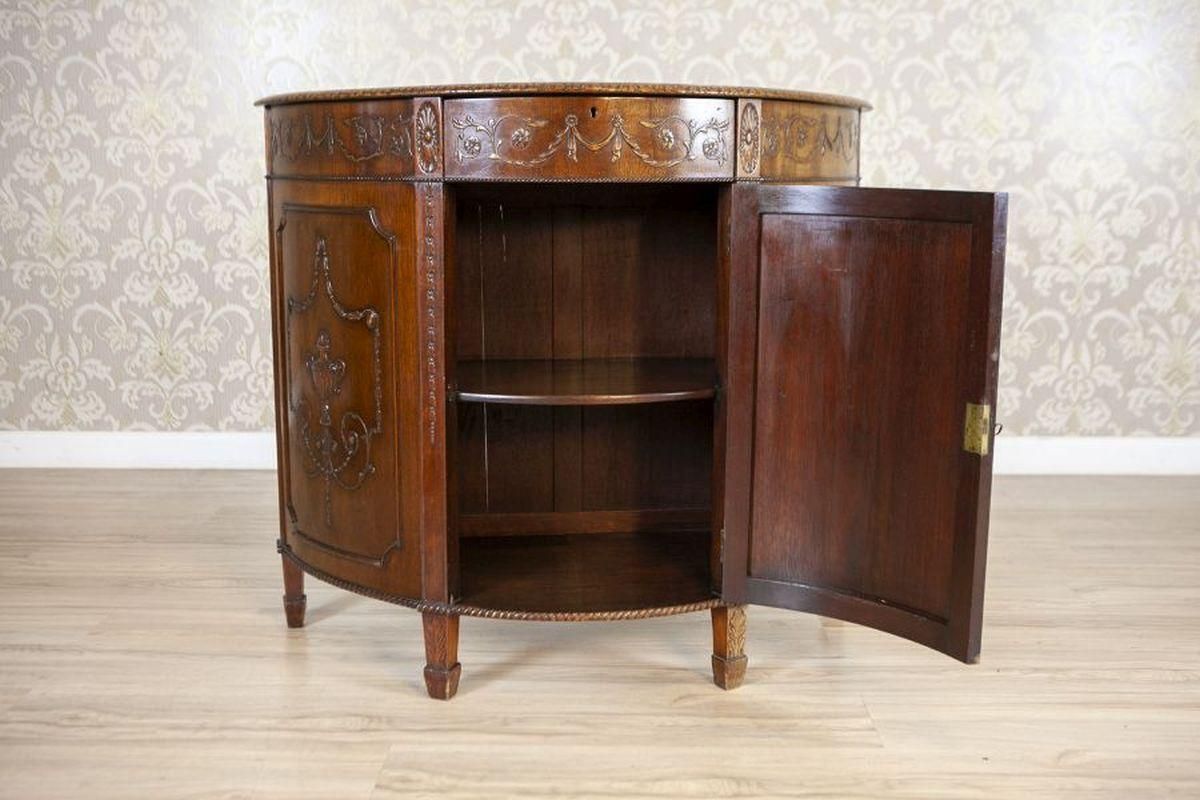 English Empire Style Oak Cabinet From The Late 19th Century photo for sale
