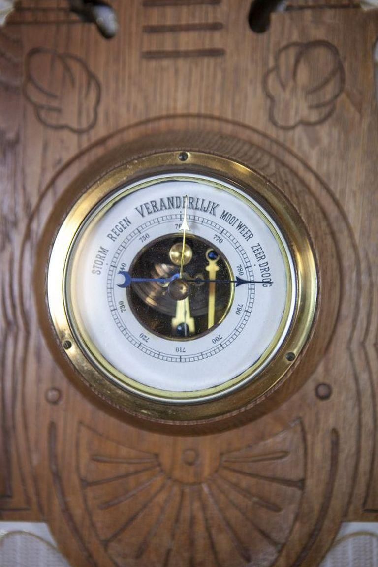 Eclectic Dutch Barometer With Thermometer From The Early 20th Century photo buy