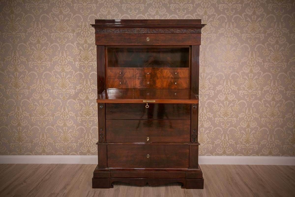 Biedermeier Mahogany Secretary Desk, Circa 1860, After Renovation photo Furniture