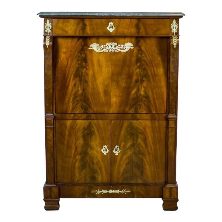 18th Century Empire Secretary Veneered With Mahogany