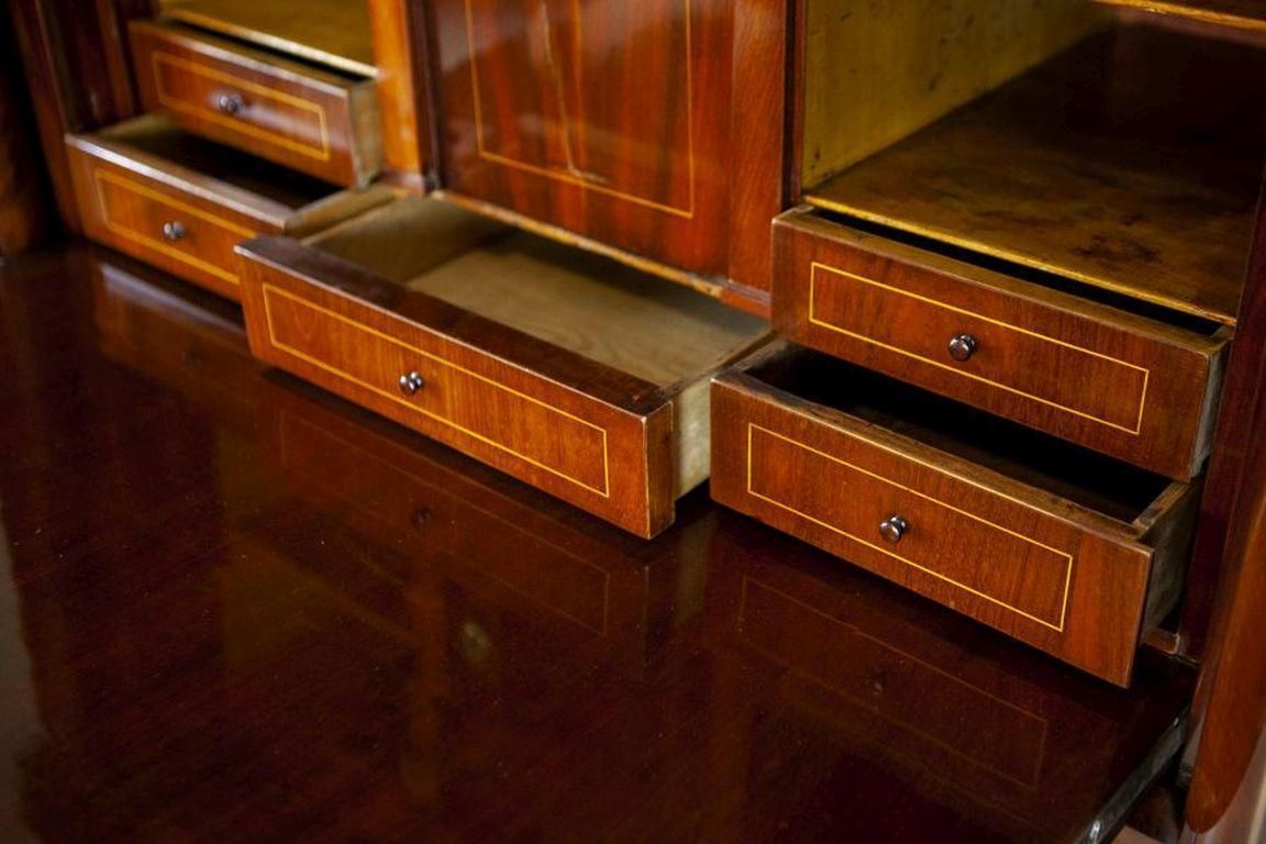 photo vinterior Biedermeier Antique Secretary Circa 1840 Veneered With Mahogany