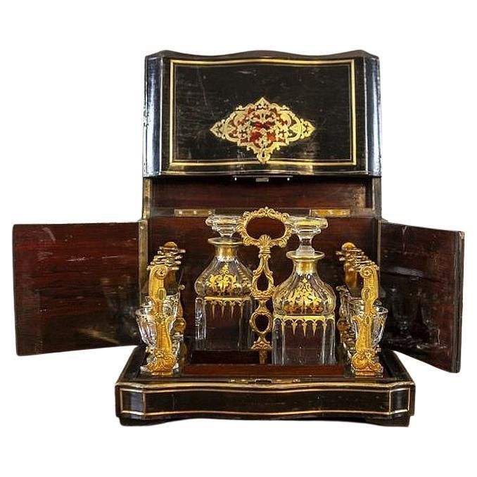 19th Century Black Rosewood Liquor Case In The Style Of Napoleon III
