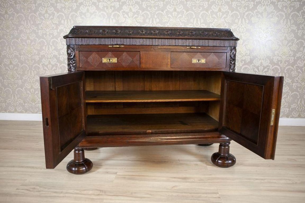 Early 20th Century Oak Commode In Brown With Drawers photo Furniture