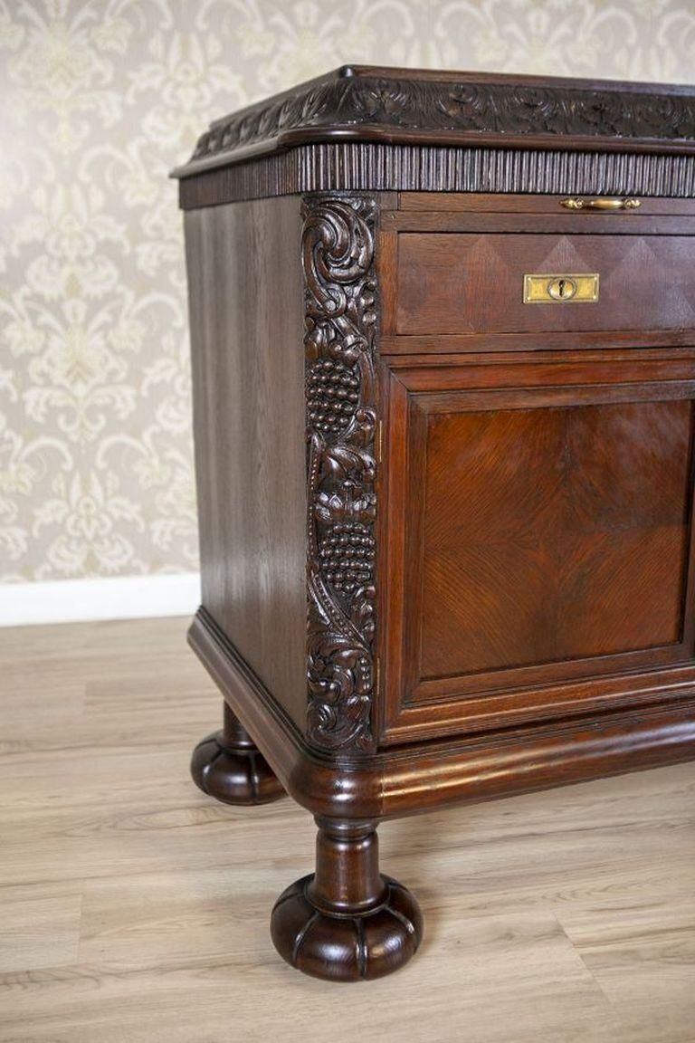 Early 20th Century Oak Commode In Brown With Drawers photo vintage
