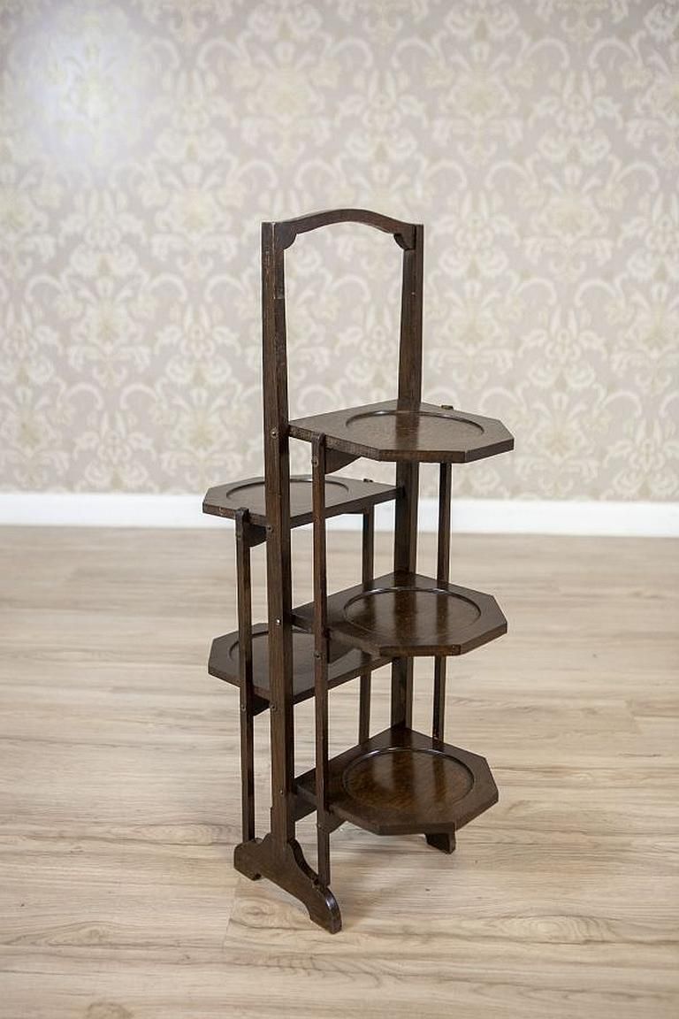 Oak Flower Stand From The Late 20th Century photo vinterior