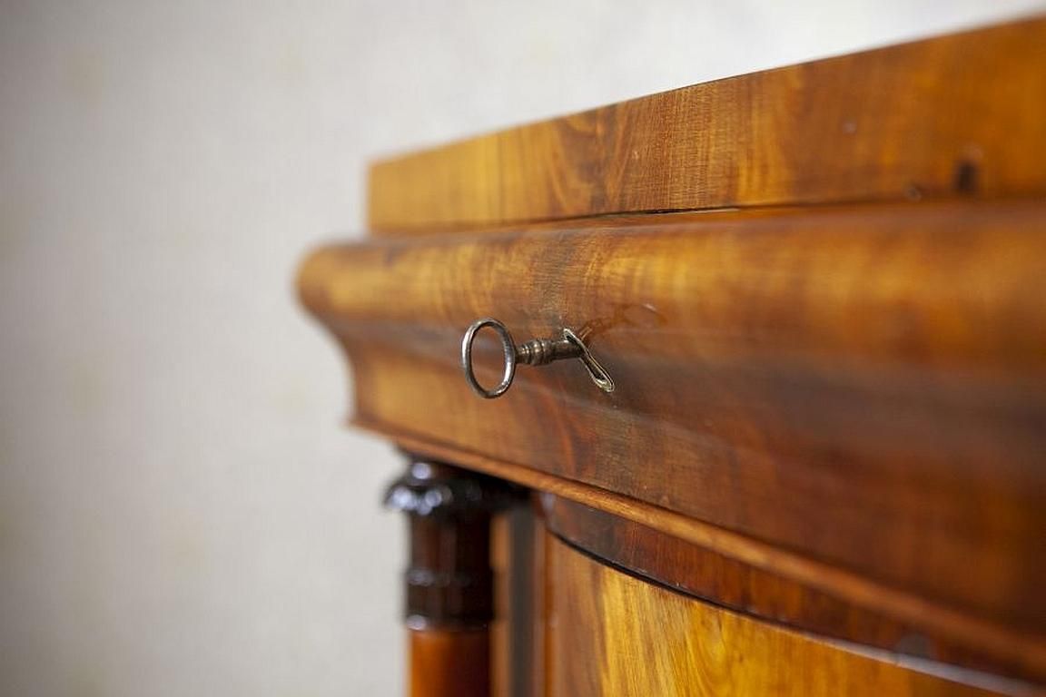 photo for sale 19th Century Biedermeier Mahogany Wood And Veneer Linen Press