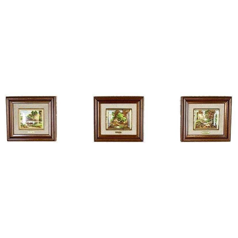 Landscapes On Ceramic Tiles Signed By Jc Van Hunnik
