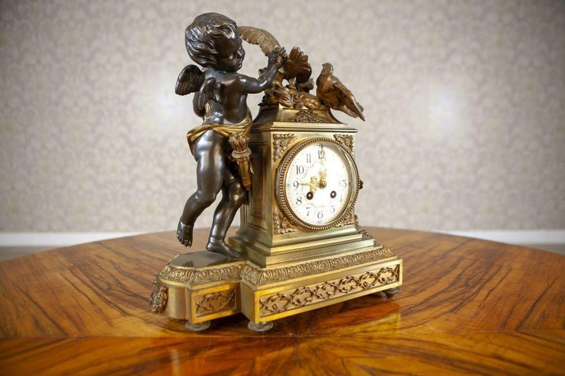 Napoleon III French Bronze Mantel Clock Set From The 19th Century photo 7737.0