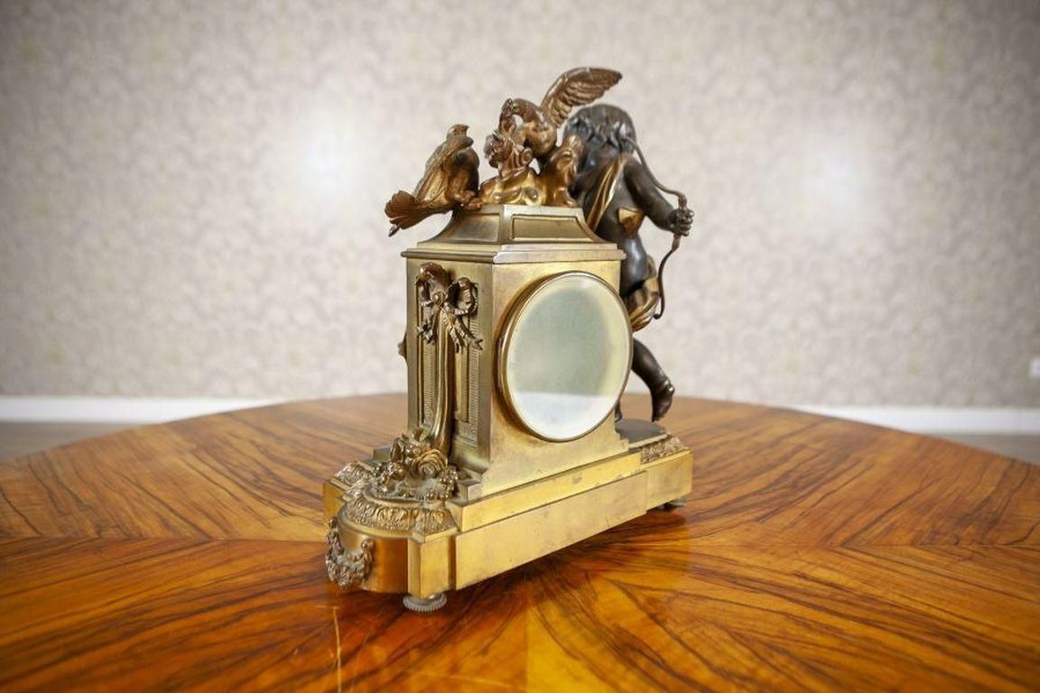 Napoleon III French Bronze Mantel Clock Set From The 19th Century photo vinterior