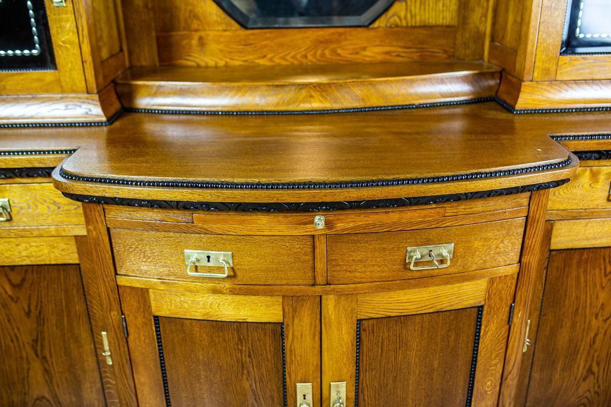 Art Nouveau Sideboard Veneered With Oak, The Turn Of The 19th And 20th Century photo for sale