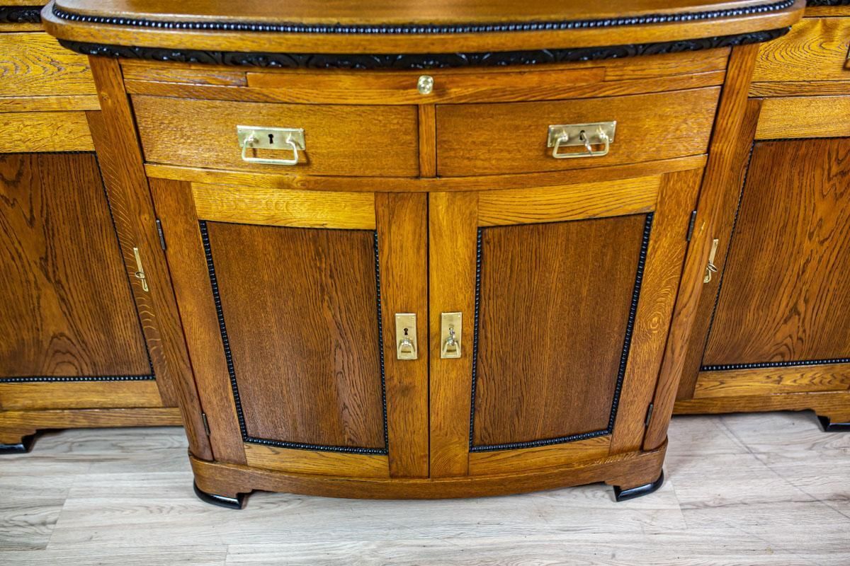 Art Nouveau Sideboard Veneered With Oak, The Turn Of The 19th And 20th Century photo 3100.0