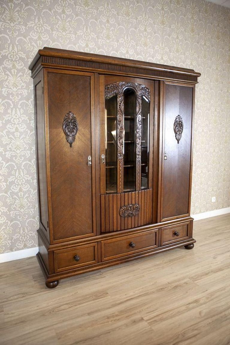 Oak Bookcase From The 1930s In Brown photo furniture