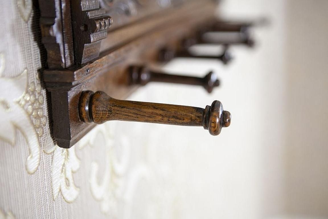 Oak Coat Rack From The Early 20th Century In Dark Brown photo 440.0