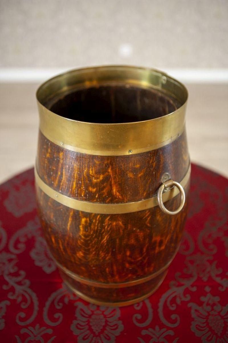 Barrel Like Oak Umbrella Stand From The Early 20th Century photo furniture