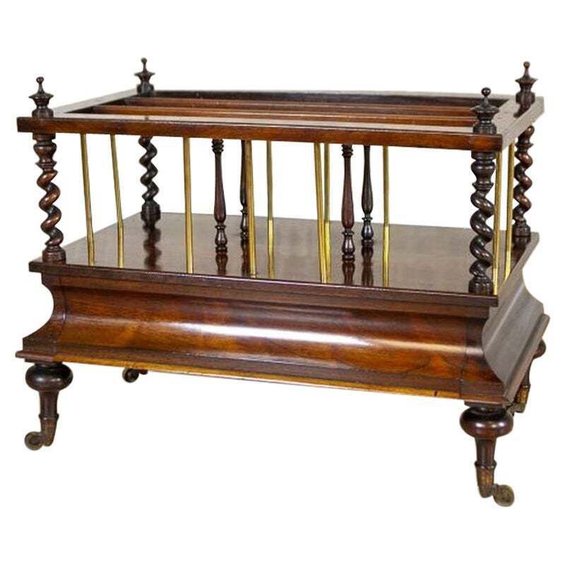 Wooden Magazine Rack From The Early 20th Century In Dark Brown