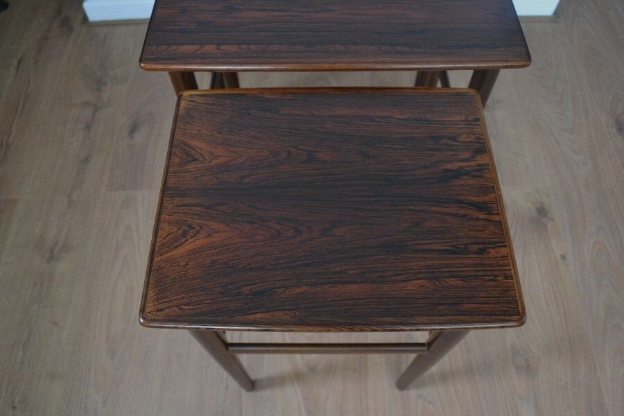 Mid Century Danish Rosewood Nest Of Tables photo vintage
