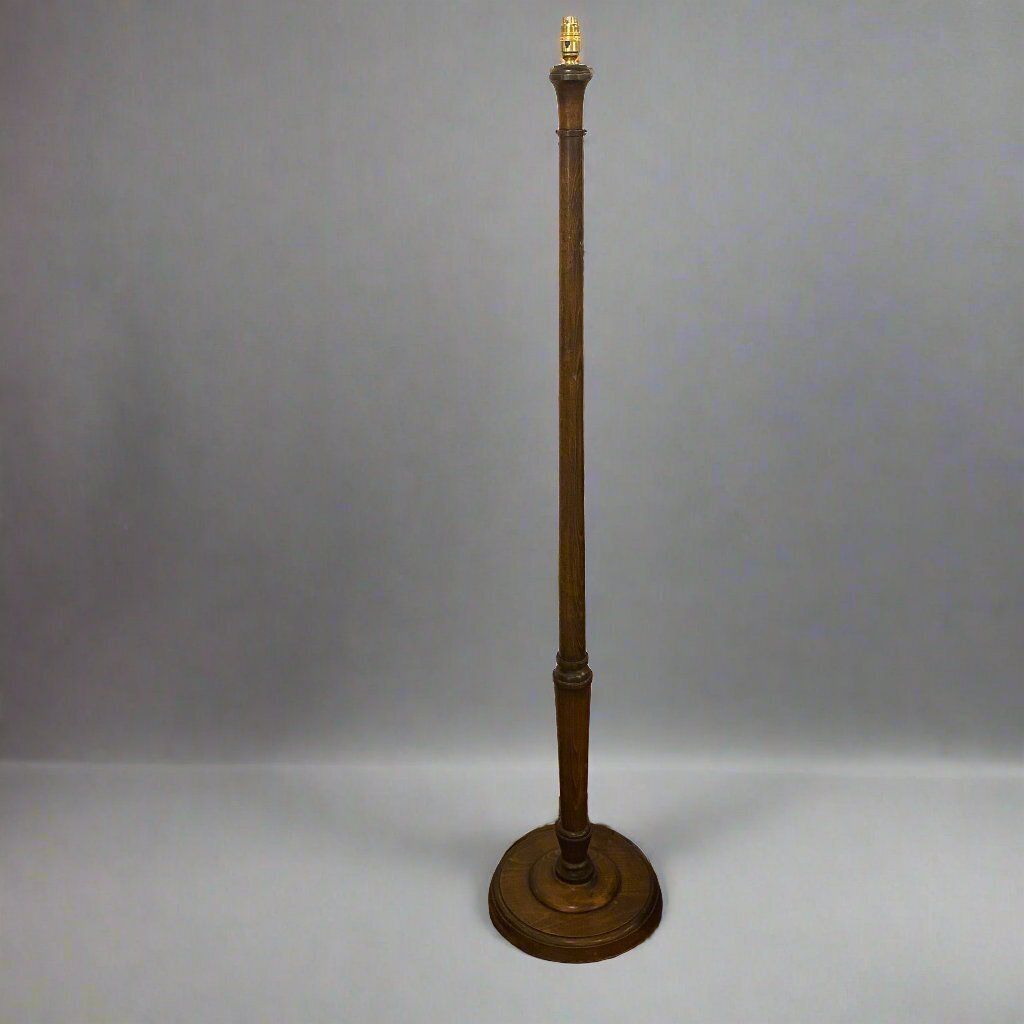 Antique Oak Standard Lamp In The Style Of Heals & Sons