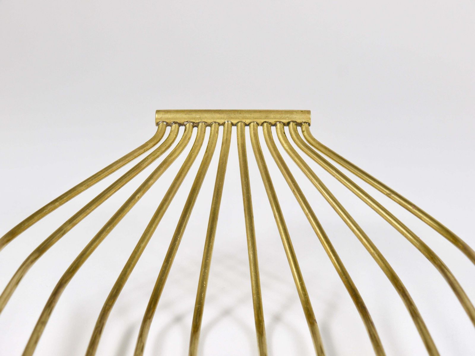 photo vintage Austrian Mid Century Large Brass Wire Fruit Basket Bowl, Carl Aubock Style, 1950