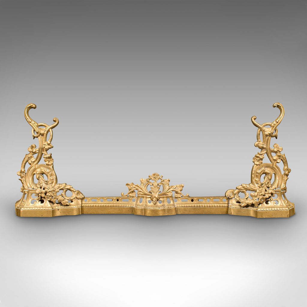 Antique Adjustable Fire Kerb English Fireplace Fender Art Nouveau Victorian photo furniture