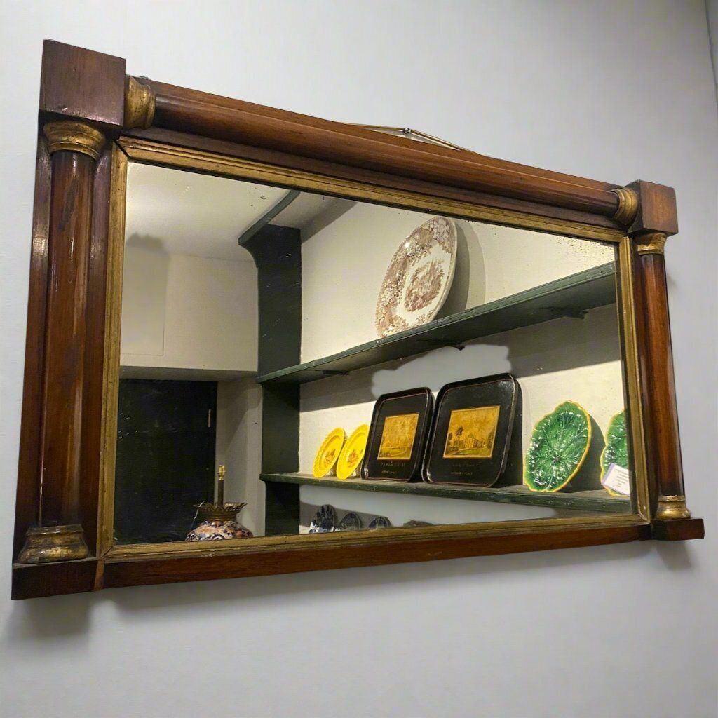 Georgian Mahogany & Parcel Gilt Overmantle Mirror
