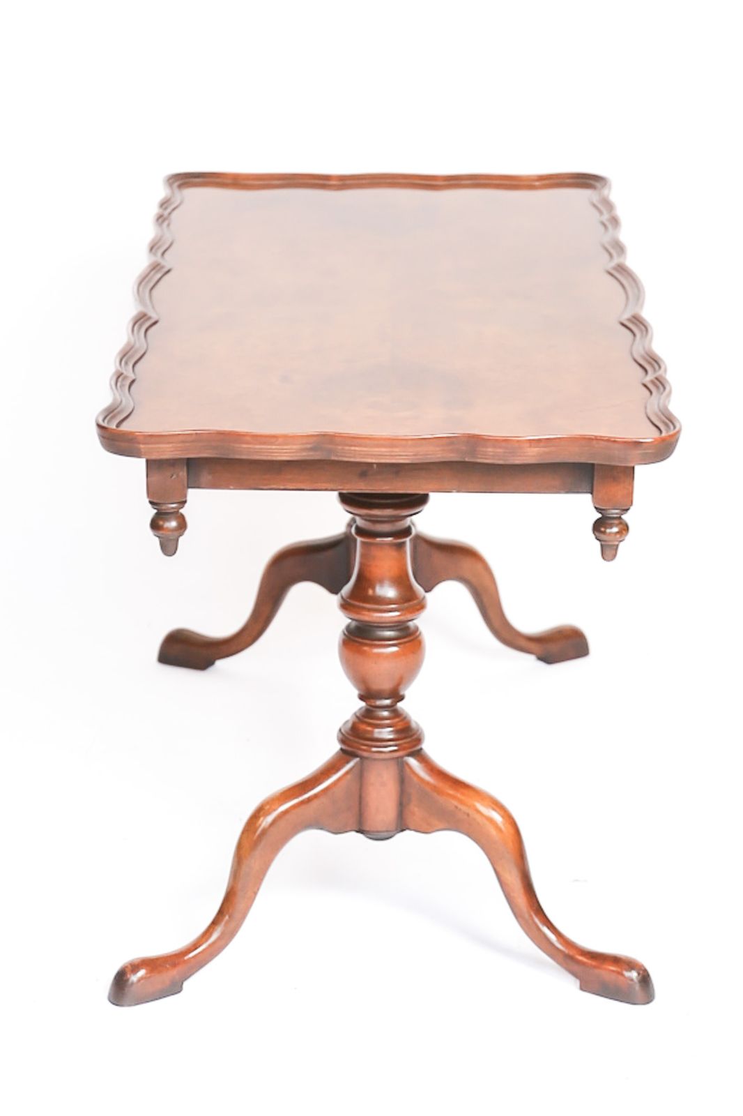 Walnut Queen Anne Style Coffee Table By Reprodux C1970s photo vinterior