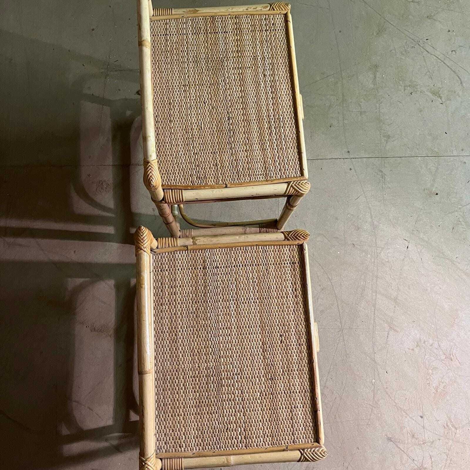 photo furniture A Pair Of Cane Bedside Cabinets With Drawer And Back Detail