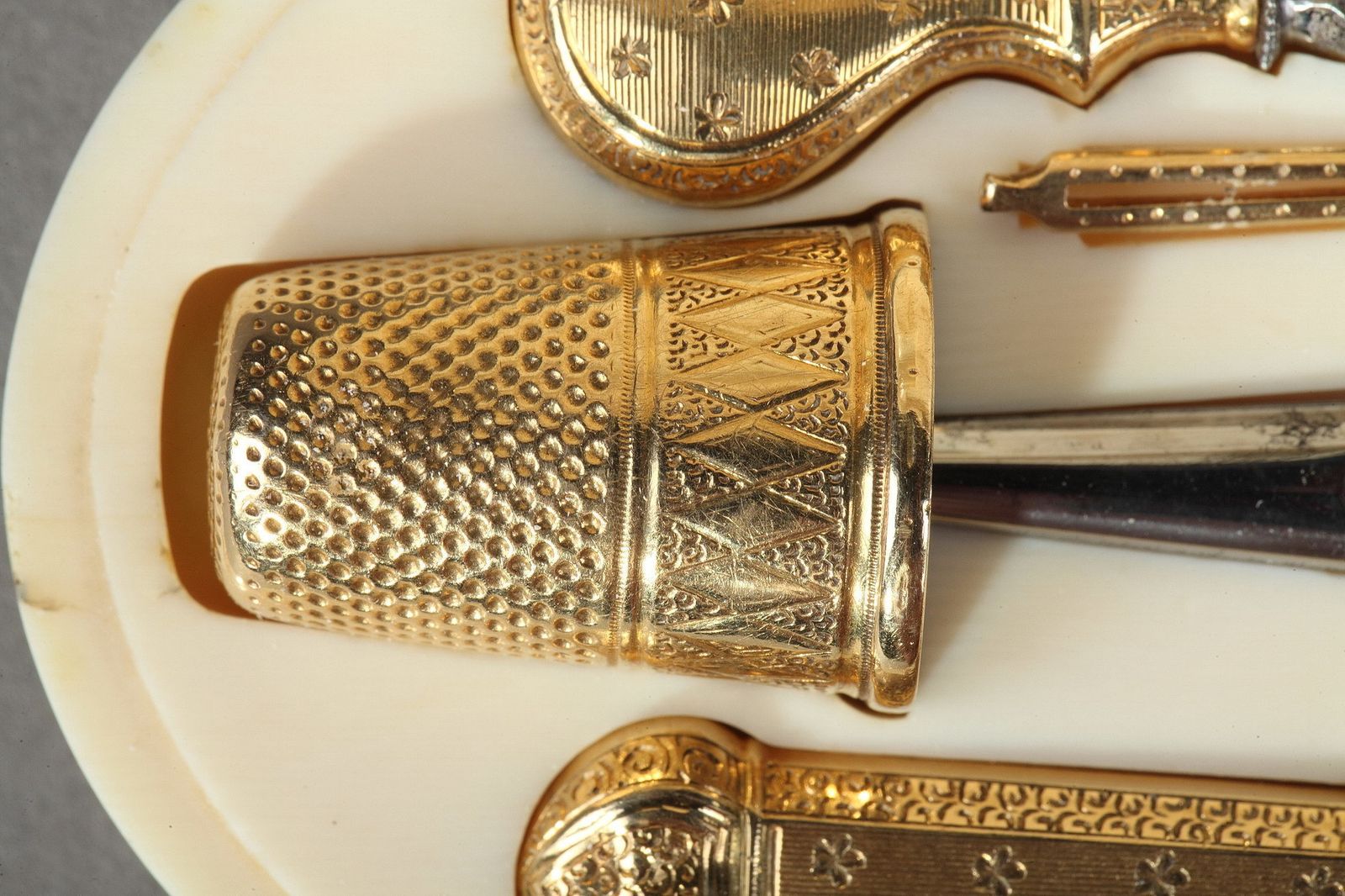 Gold Sewing Box By Maison Aucoc Paris photo vintage