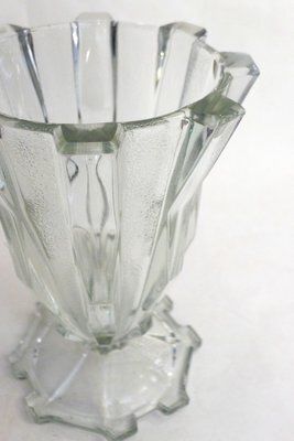 Large Czech Art Deco Vase In Molded Pressed Glass, 1930s photo 234.0
