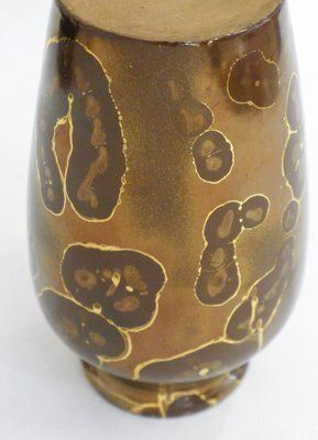 Home Decor Small Vase With Metallic Glaze By Ceramist Lucien Brisdoux, 1930s photo