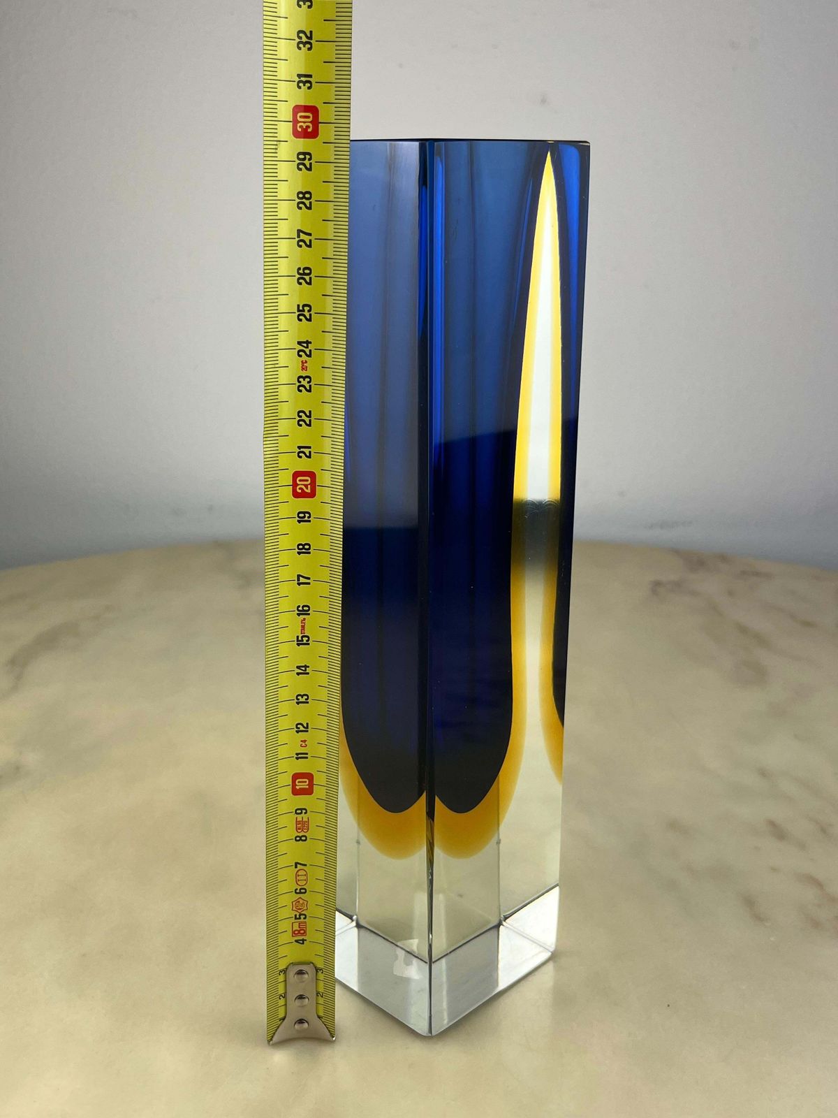 Murano Submerged Glass Vase 30 Cm High, Attributed To Flavio Poli, Italy, 1970s photo for sale