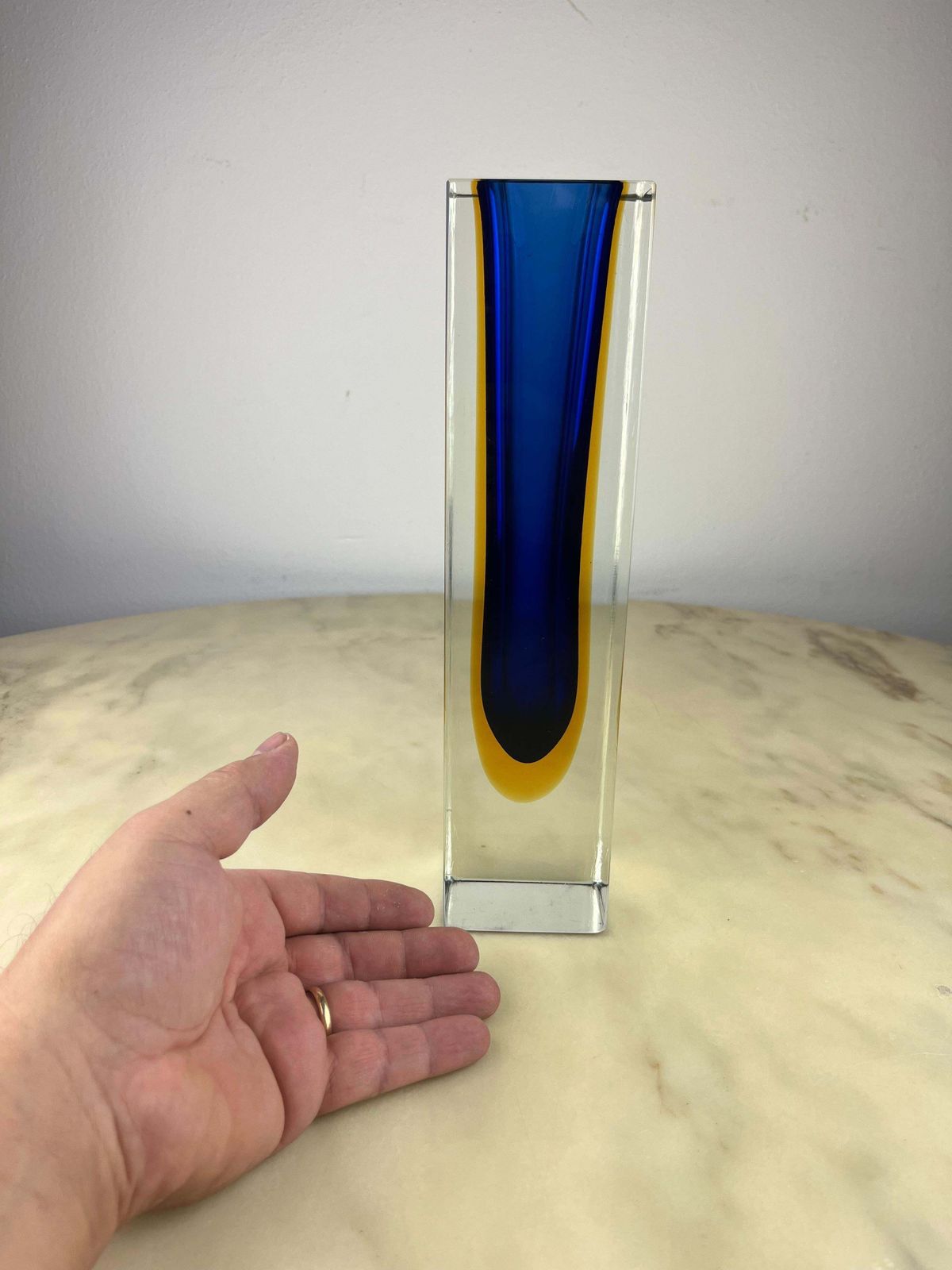 Murano Submerged Glass Vase 30 Cm High, Attributed To Flavio Poli, Italy, 1970s photo 768.0