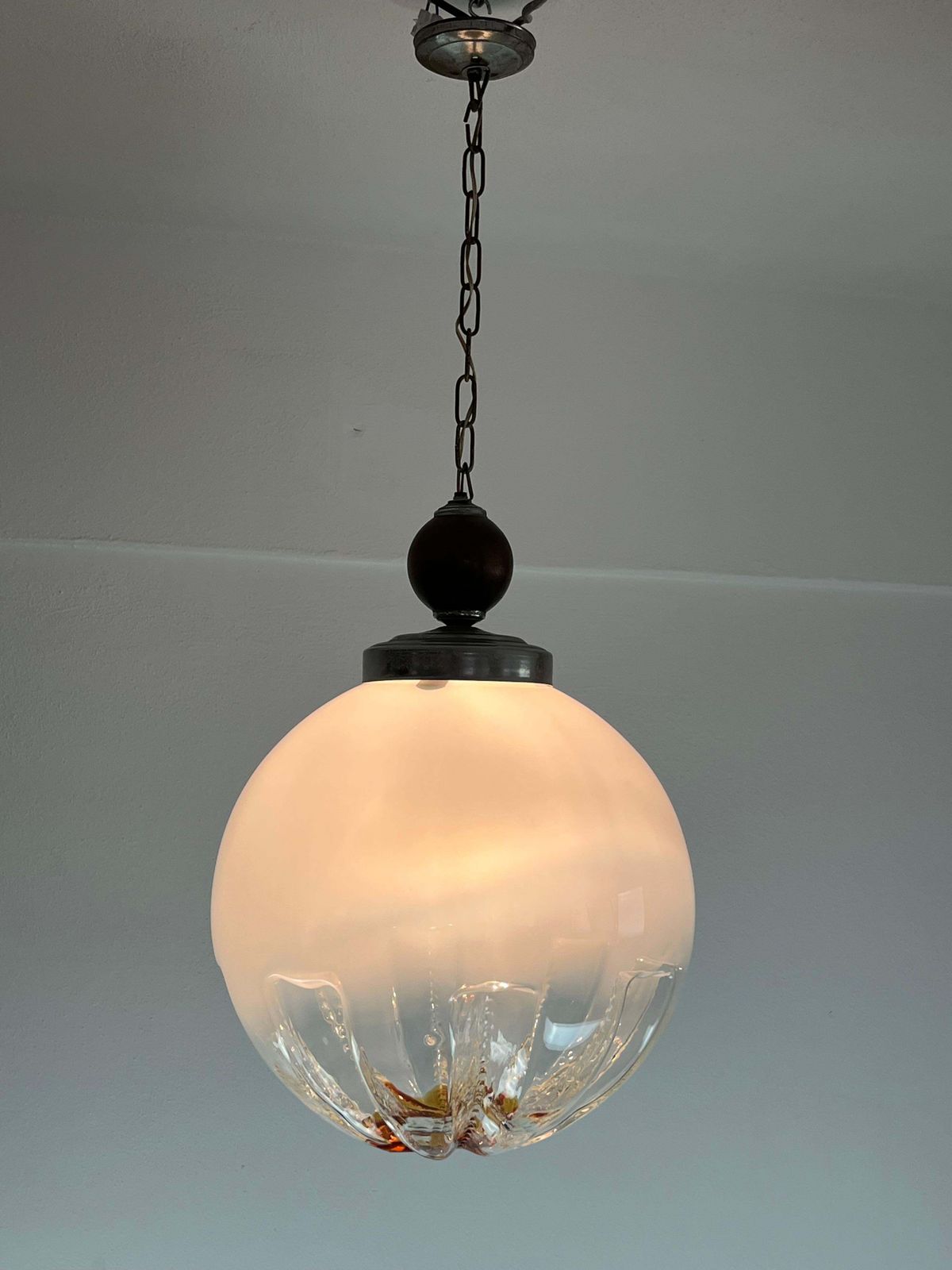 Murano Glass Chandelier By Carlo Nason For Mazzega Italian Design 1970s photo vintage
