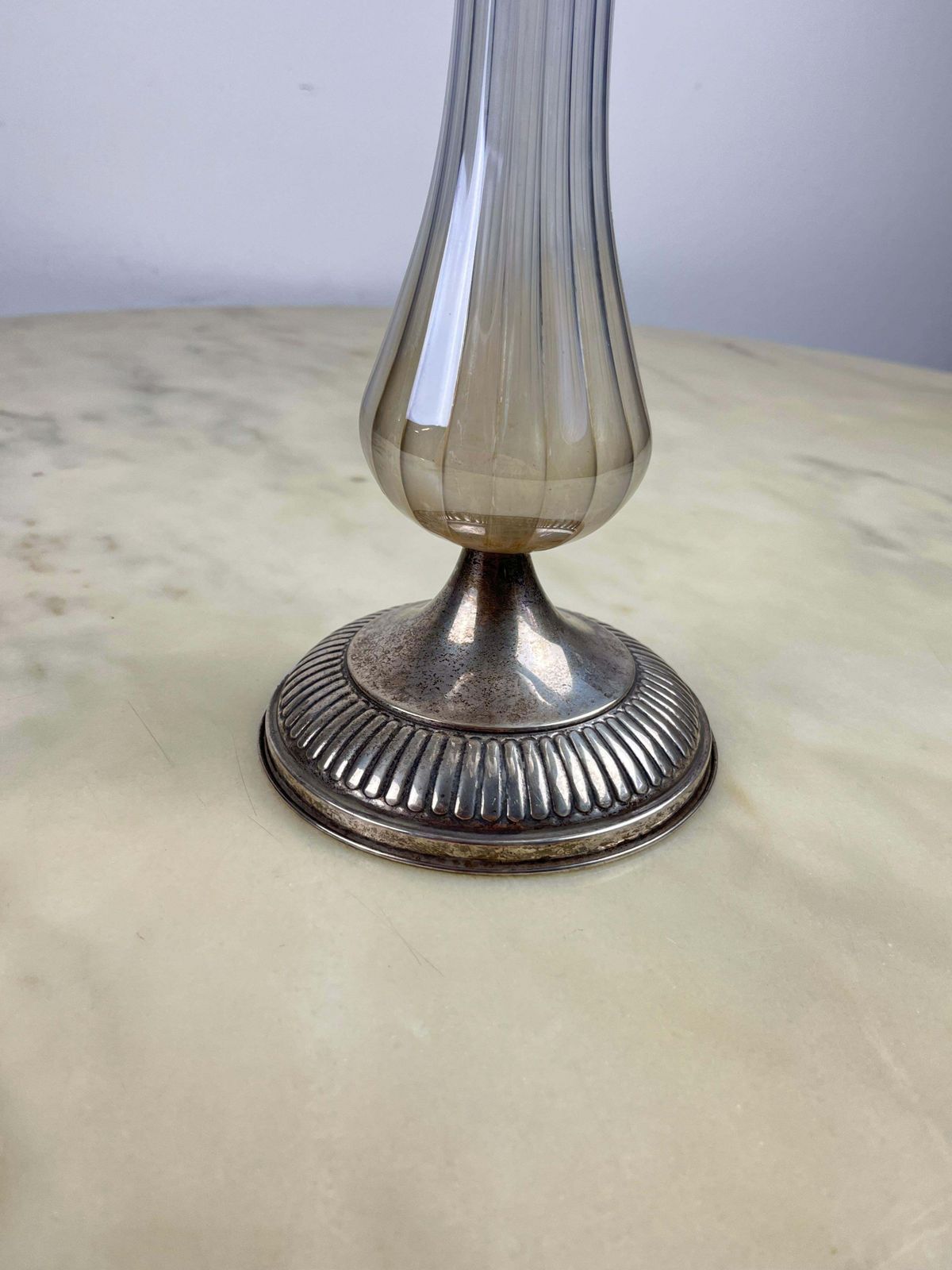 Murano Glass And 925 Silver Vase, Italy, 1960s photo for sale